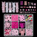 Hot Sale DIY Nail Art Kit with Ribbon Butterfly Pearl Moon Heart Resin Nail Decorations