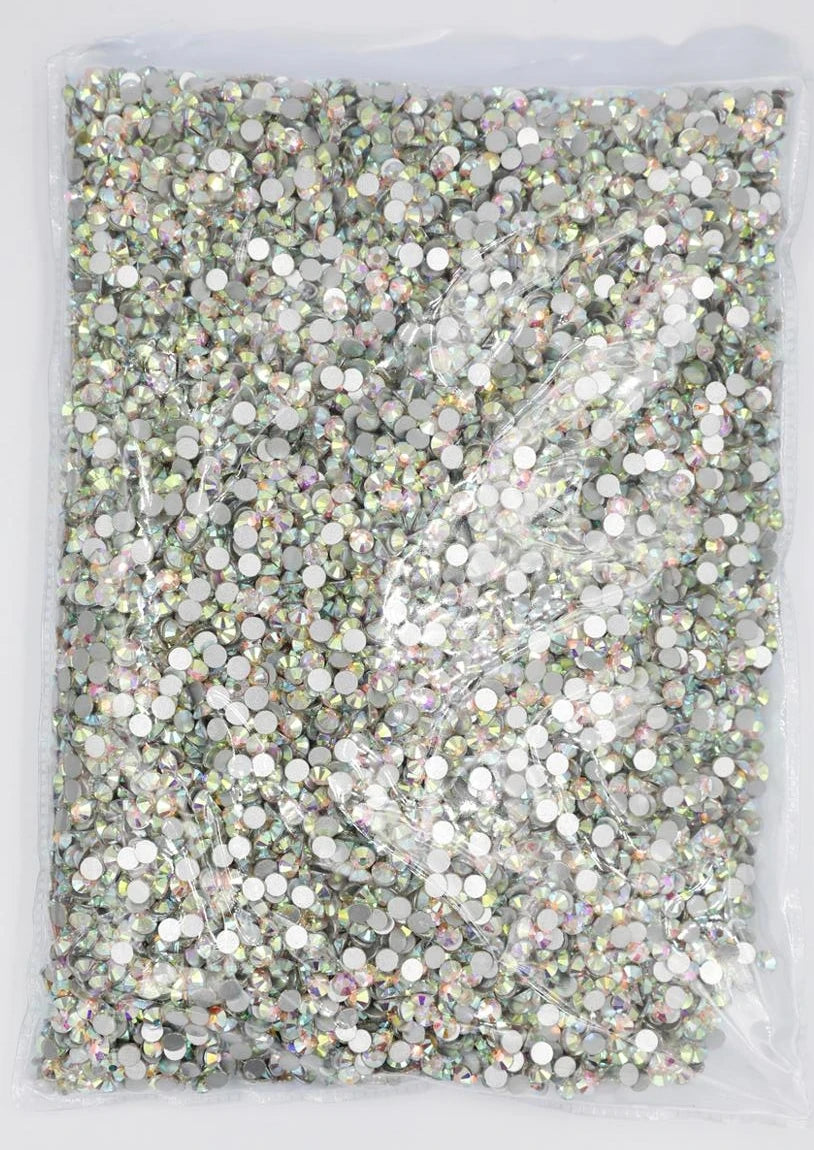 14400pcs Bulk Big package Crystal Clear Color ss3-ss30 Non Hot Fix Rhinestones FlatBack Nail Art Rhinestones Garment Decorations
