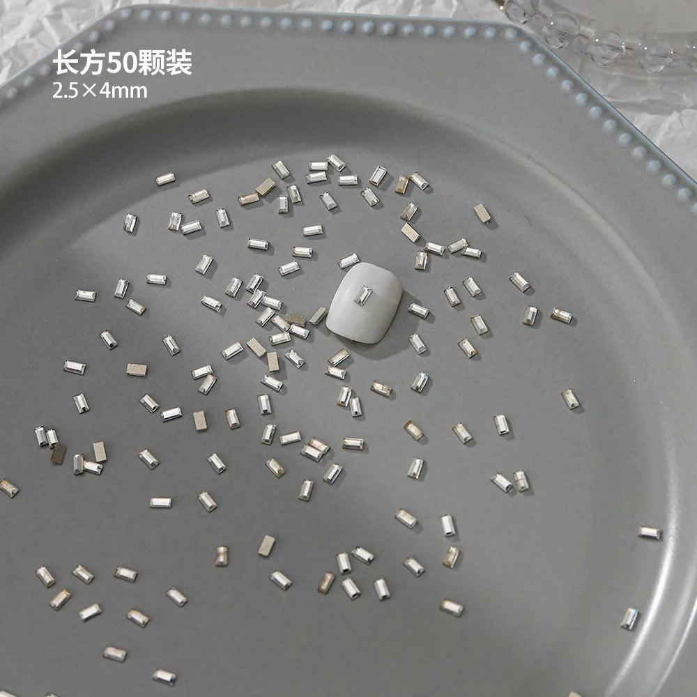 100pcs Nail Flat Shaped Diamond Jewelry White Super Sparkling Butterfly Star Water Droplet Diamond Glass Rhinestone Wholesale