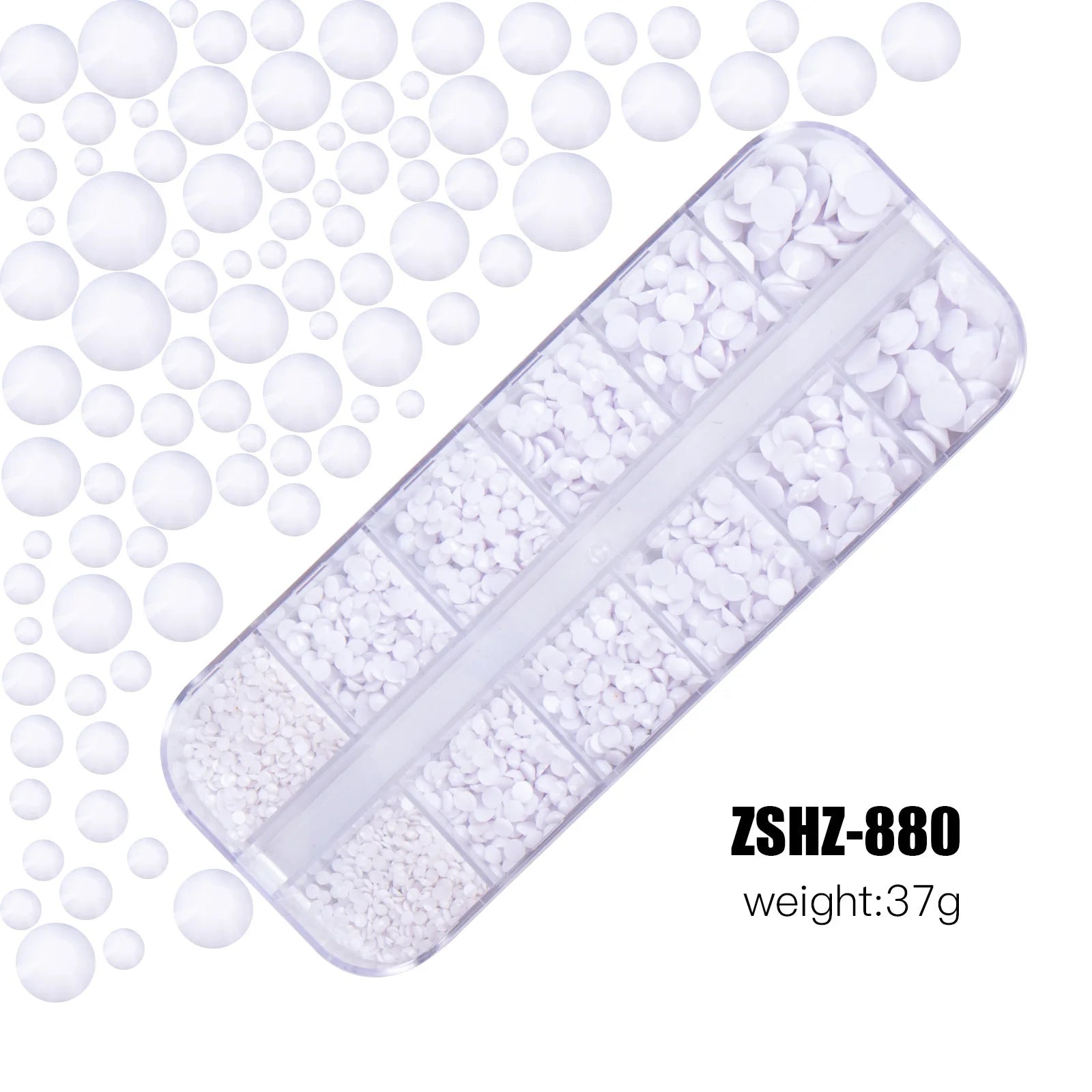 Acrylic Rhinestones Mixed Colors 12 Grid Box for Nail Art DIY Craft Decoration