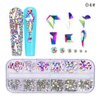 New Style 12-Grid Nail Art Rhinestones Flatback Shaped AB Rhinestones Nail Art Decorations Accessories