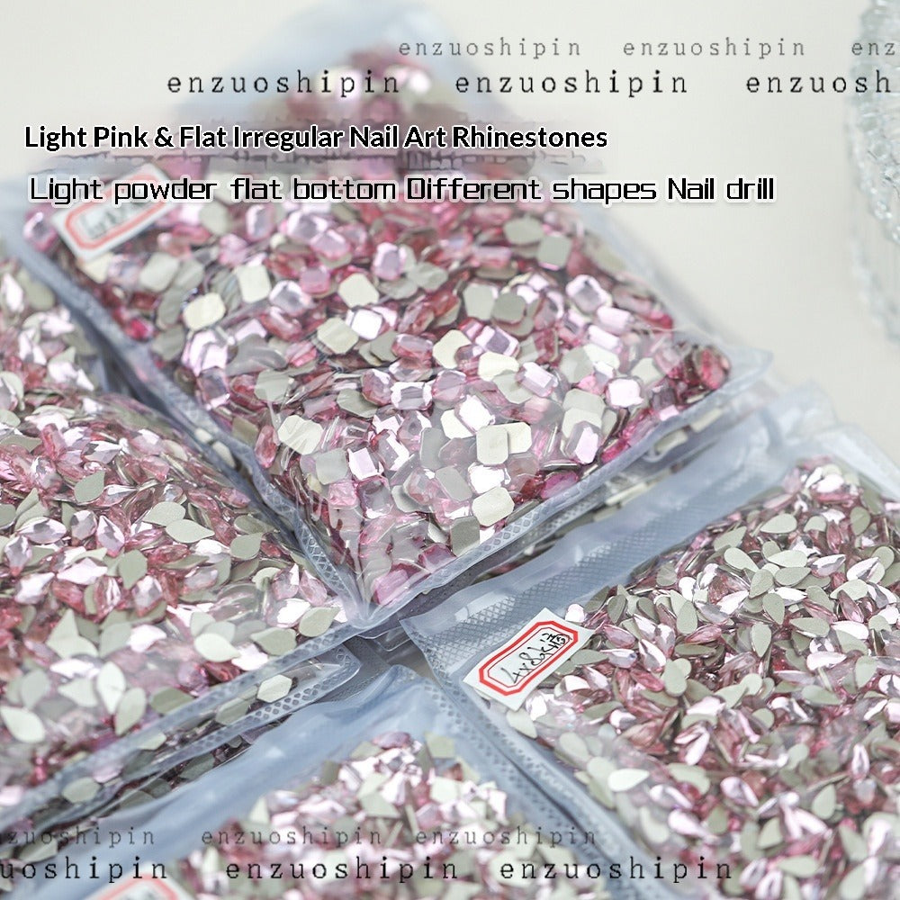 1440 Pcs/Bag Hot-Selling Nail Art Rhinestones: Light Pink Flatback Teardrop Glass Rhinestones | DIY Nail Art Ornaments Wholesale