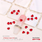 Red Small Flatback Shaped Rhinestones: Heart, Teardrop, Butterfly, Marquise | Christmas & New Year Nail Art Glass Ornaments | Factory Wholesale